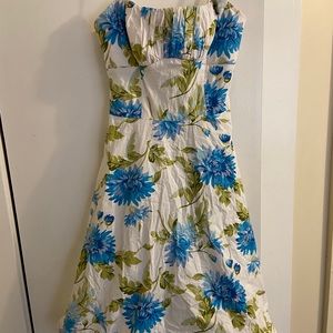 Blue and white floral dress